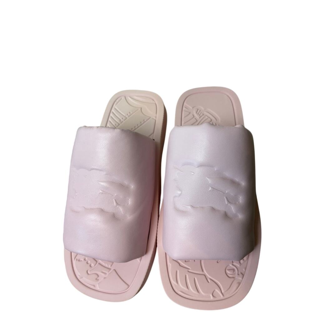 Burberry Women's EKD Lambskin Slides Size 38 - Picture 3 of 6